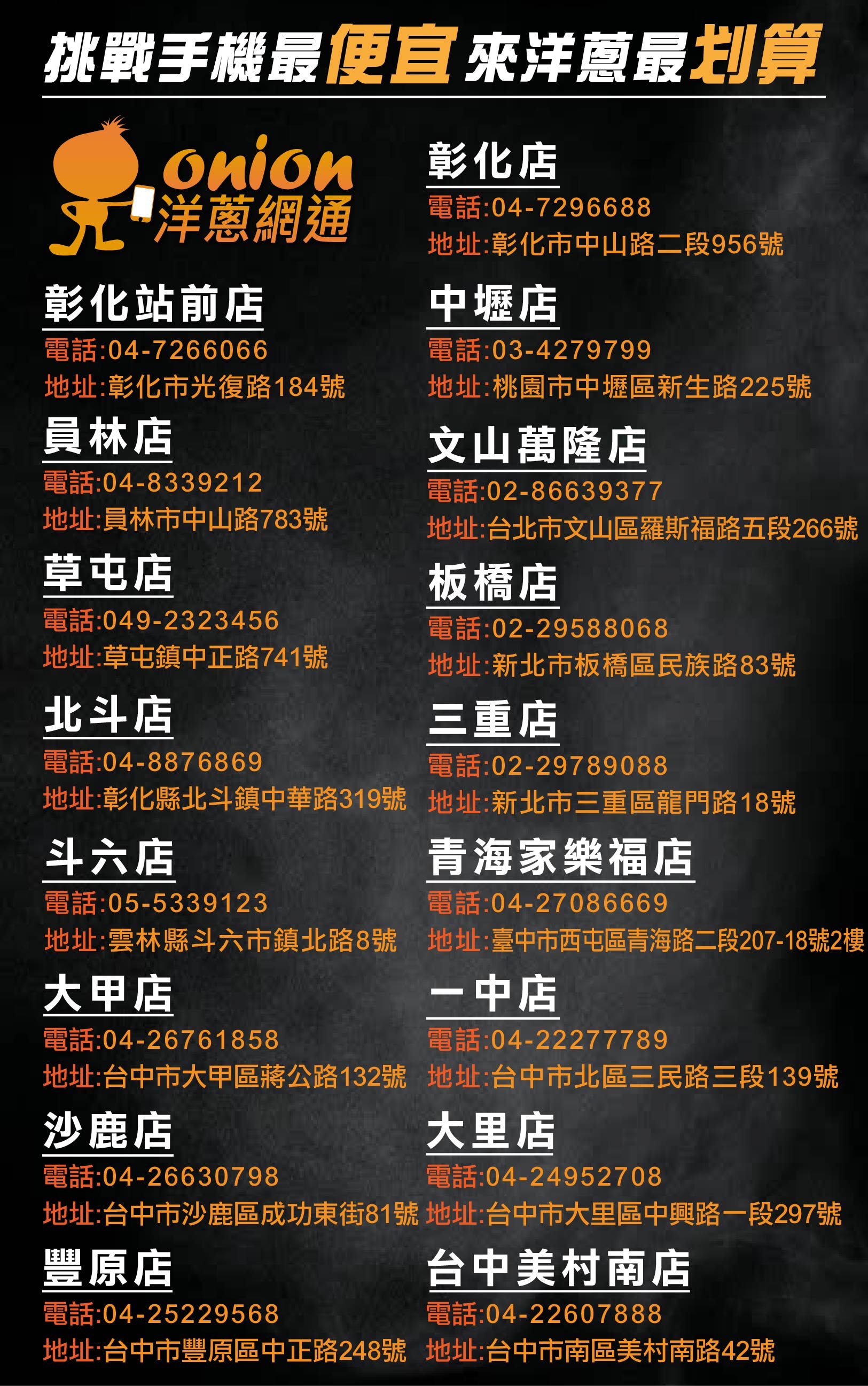 洋蔥網通門市據點