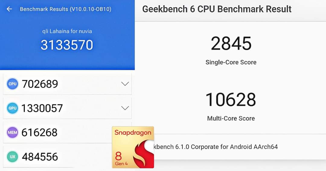 高通 Snapdragon 8 Gen 4 安兔兔跑分 geekbench6