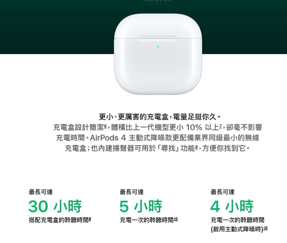  Apple AirPods 4 續航力